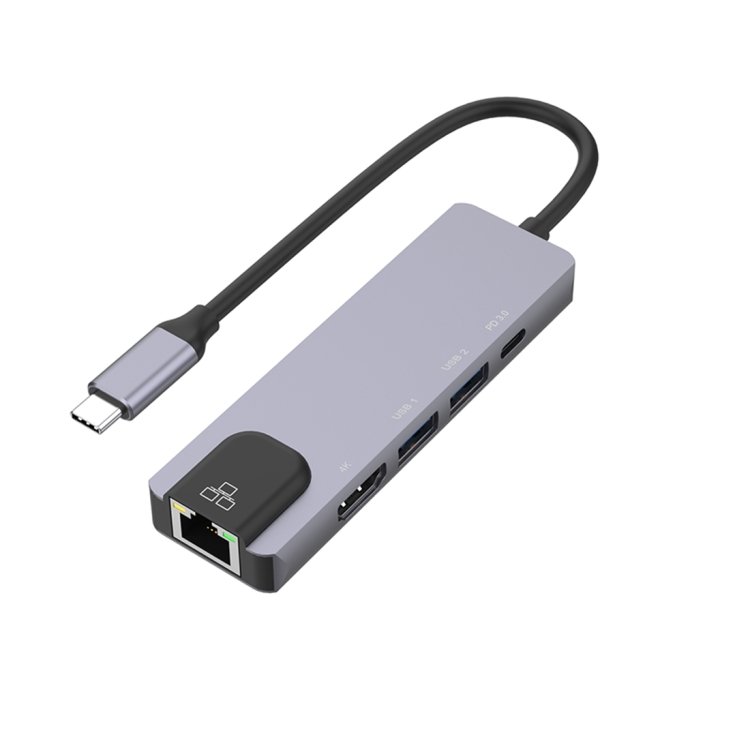 Onten OTN-UC920S USB-C 5in1 4K@30hz, HDMI+RJ45(100M/10M) +USB3.0+USB2.0+PD