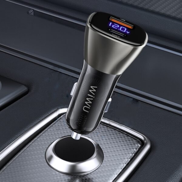 Wiwu PC500 72W PD QC3.0 Ultra Fast Charging Supported Digital Display Car Charger Head