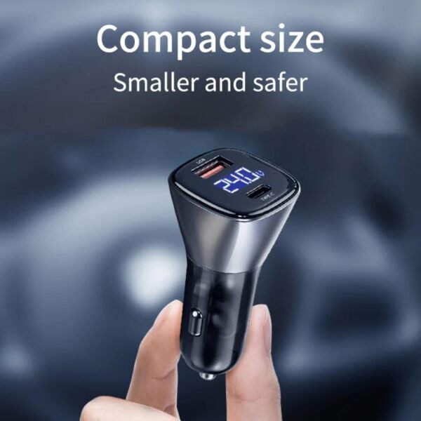 Wiwu PC500 72W PD QC3.0 Ultra Fast Charging Supported Digital Display Car Charger Head