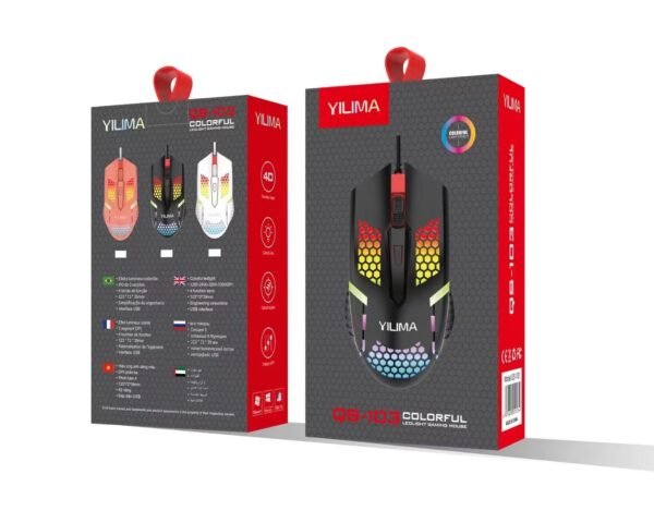 Yilima QS103 Colorful RGB Light Wired Gaming Mouse