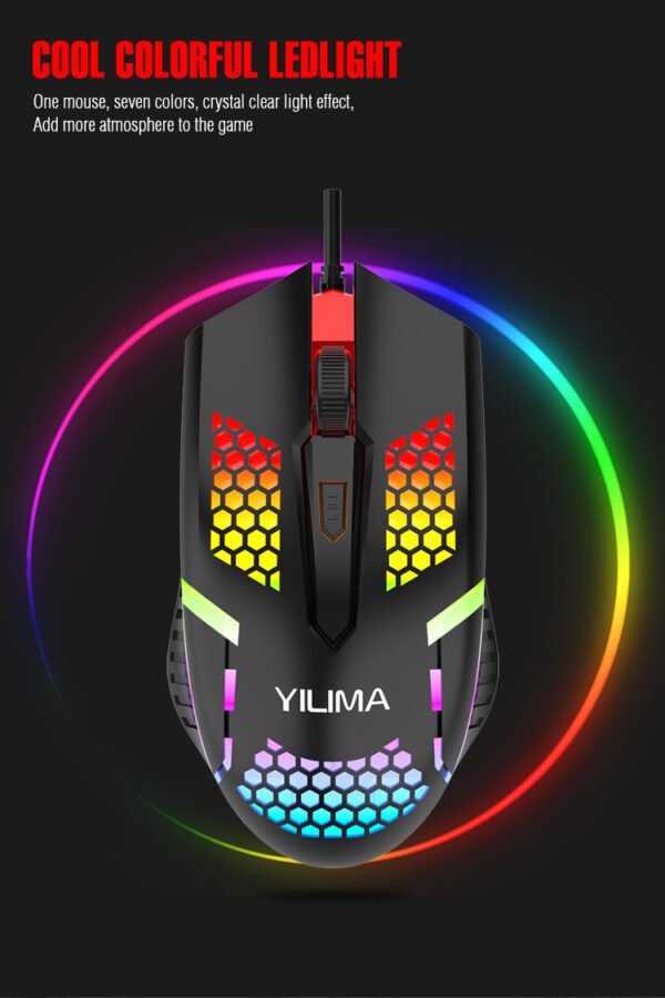 Yilima QS103 Colorful RGB Light Wired Gaming Mouse