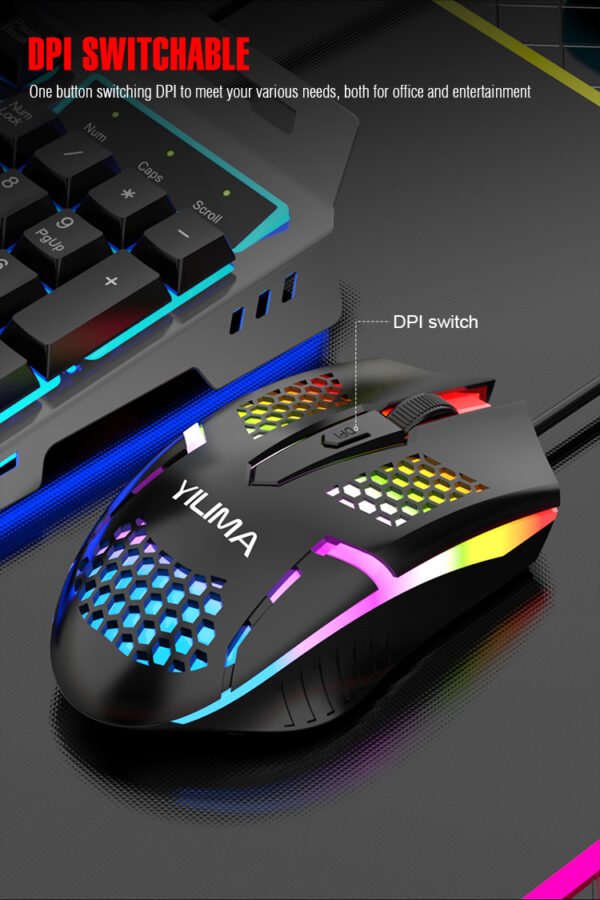 Yilima QS103 Colorful RGB Light Wired Gaming Mouse