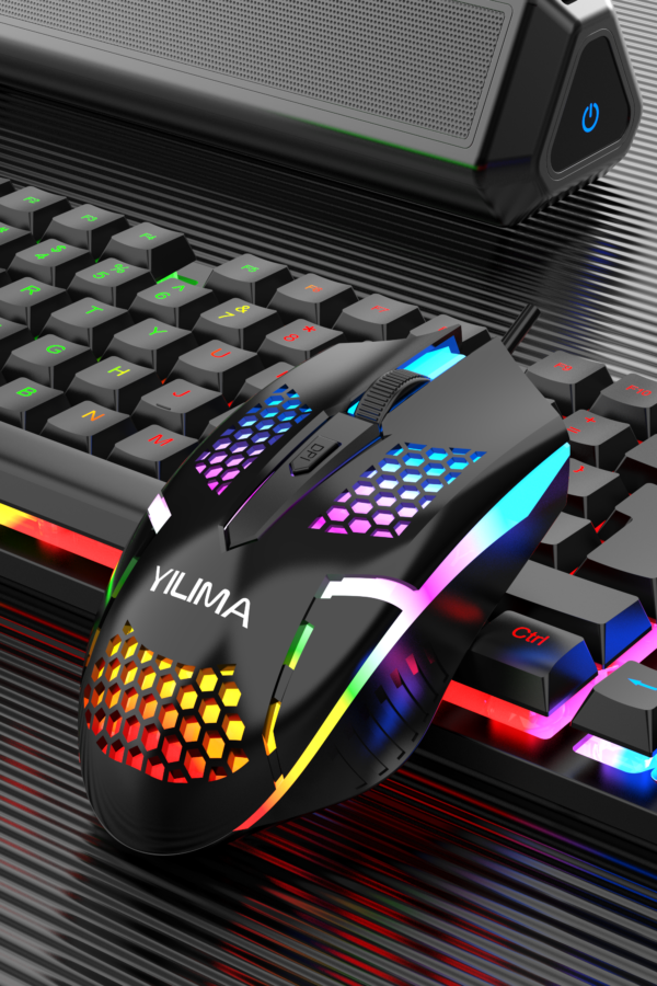 Yilima QS103 Colorful RGB Light Wired Gaming Mouse