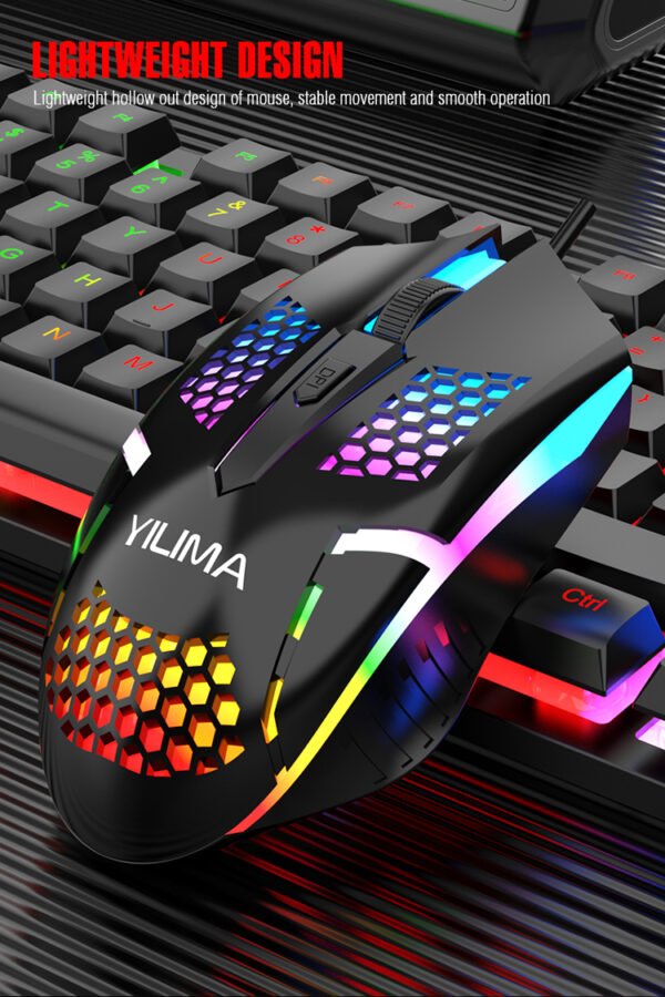 Yilima QS103 Colorful RGB Light Wired Gaming Mouse