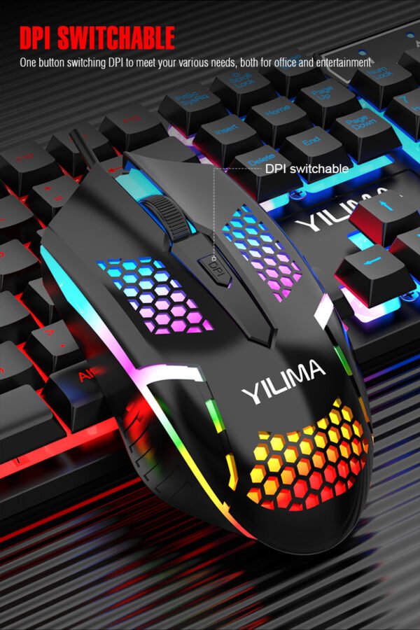 Yilima QS103 Colorful RGB Light Wired Gaming Mouse