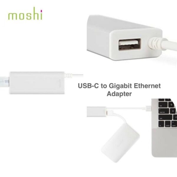 MOSHI USB 3.0 TO GIGABIT ETHERNET ADAPTOR WITH  USB PORT 99MO023209