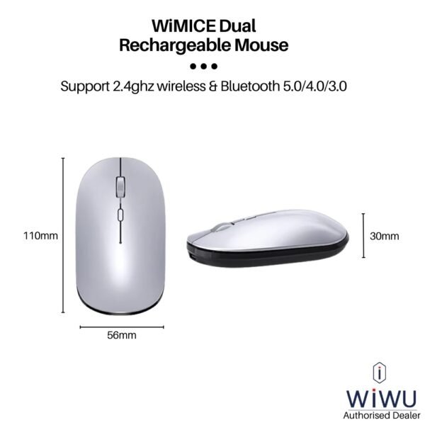WIWU WM104 Optical Wireless Mouse Rechargeable with Dual Model 2.4G