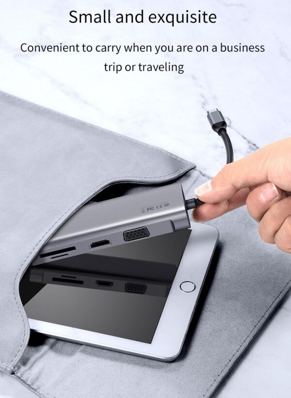 Wiwu Type C to 11 in 1 Lan+Type C+Sd+Tf+Usb 3.0 4+Audio+Hdmi+Vga