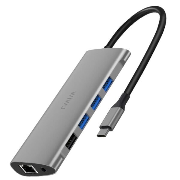 Wiwu Type C to 11 in 1 Lan+Type C+Sd+Tf+Usb 3.0 4+Audio+Hdmi+Vga
