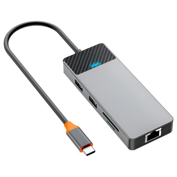 WIWU LINKER A923RPT 9in1 USB-C Adapter to USB 3.1×2+USB 2.0×2+PD 100W+USB-C 3.1+2 Card Reader Slots+LAN 1000Giga