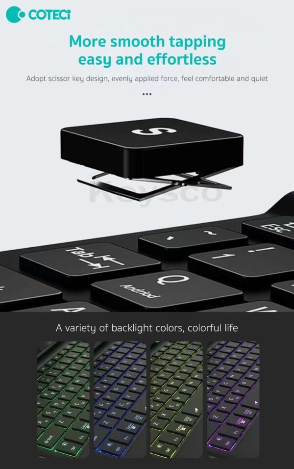 COTECi iPad Bluetooth Magnetic Detachable Keyboard Soft Case with Trackpad 12.9 Inch