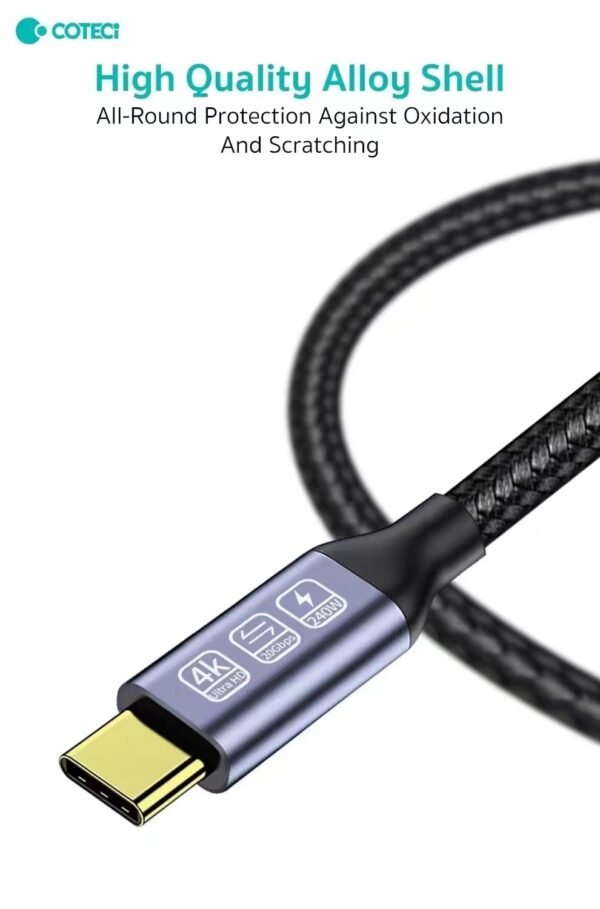 Coteci Usb3.2 Gen2 Full Funcation Cable 240W Braided 2M