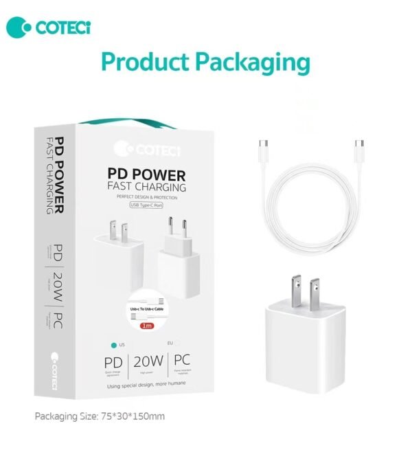 Coteci Pd Power Fast Charging 20W with Cable