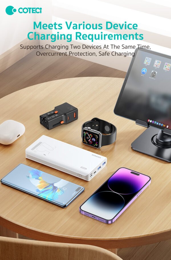 Coteci 2in1 Mini Travel Charger 25W Type C + Usb A Adapter