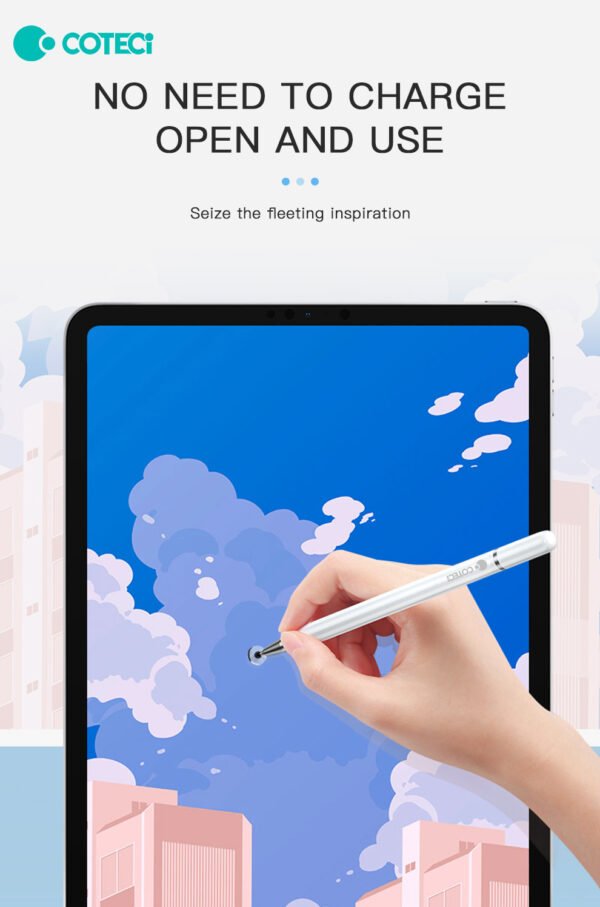 Coteci Universal Passive Capacitive Stylus Pen Compatible with All Touch Screens