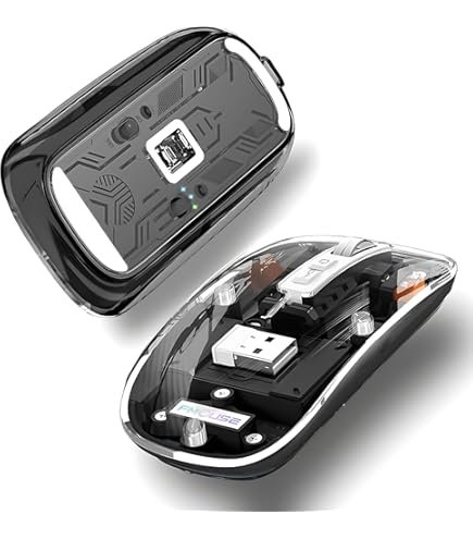 VTech XWD118 Crystal Mouse, Wireless Mouse, Dual Mode, 2.4/Bluetooth, Rechargeable