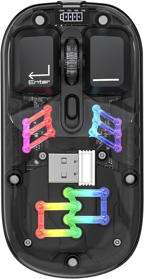 VTech XWD118 Crystal Mouse, Wireless Mouse, Dual Mode, 2.4/Bluetooth, Rechargeable