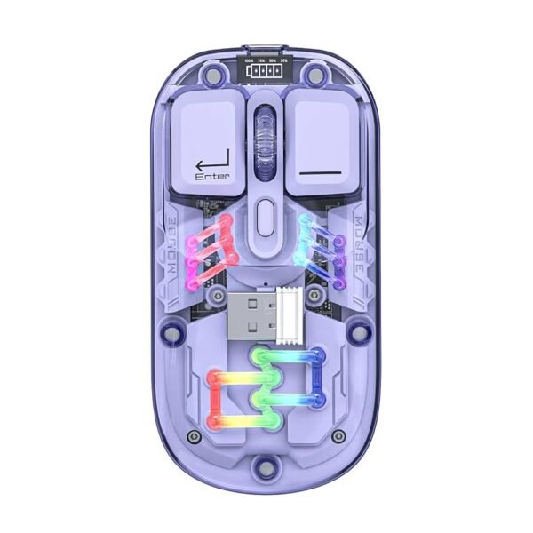 VTech XWD118 Crystal Mouse, Wireless Mouse, Dual Mode, 2.4/Bluetooth, Rechargeable
