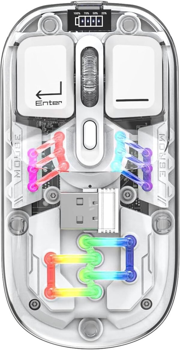 VTech XWD118 Crystal Mouse, Wireless Mouse, Dual Mode, 2.4/Bluetooth, Rechargeable