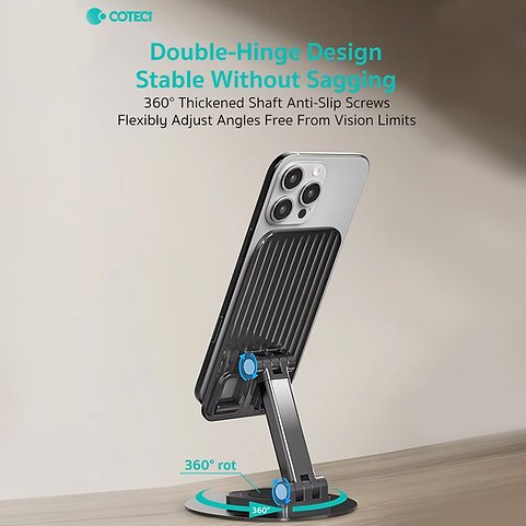 COTECi SD-68 Stand Holder for Phone ABS Carbon Steel Rotate 360° Foldable Bracket