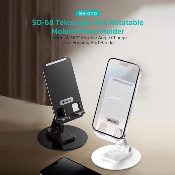 COTECi SD-68 Stand Holder for Phone ABS Carbon Steel Rotate 360° Foldable Bracket