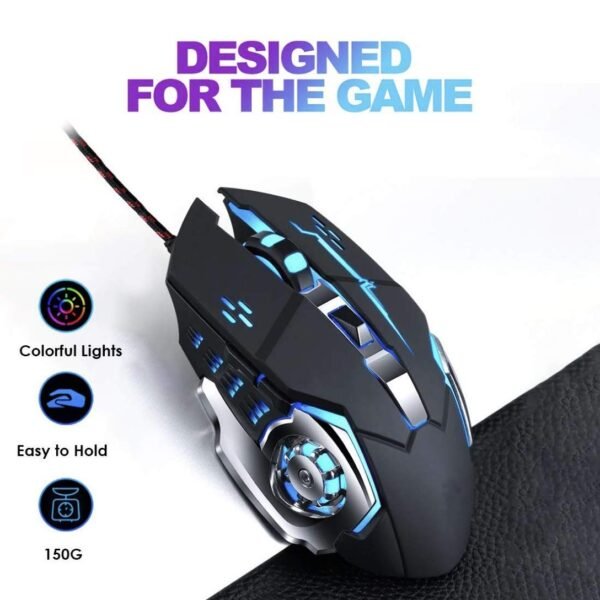 Microkingdom G501 Gaming Mouse Wired USB 2.0 RGB Mouse with 3200 DPI