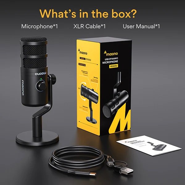 Maono PD100W Wireless Dynamic USB-C Microphone