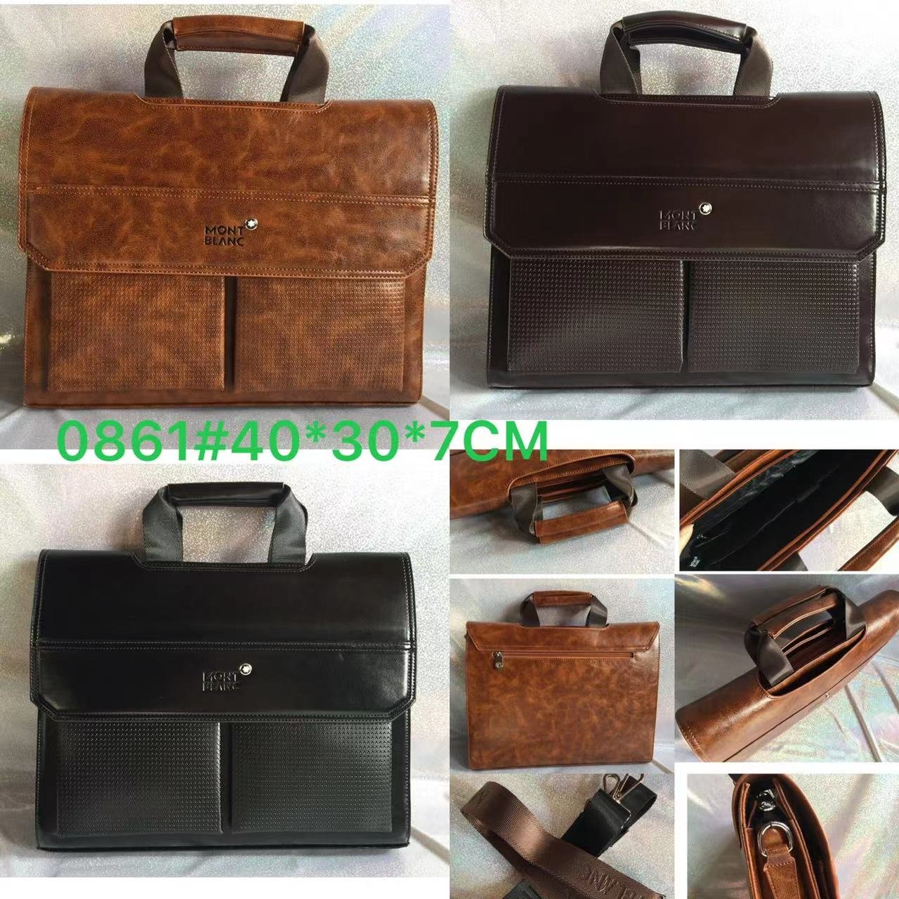 MontBlanc PU Leather Business Handbag 13/14 Inches 0861-1