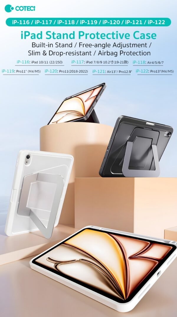 Coteci Protective Ipad Case with Angle Stand Black
