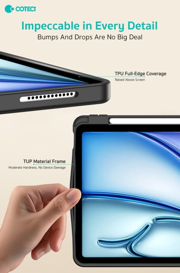 Coteci Protective Ipad Case with Angle Stand Black