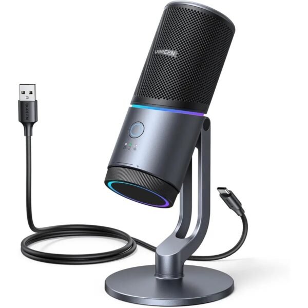 UGREEN 35629 USB RGB Desktop Microphone With Noise Reduction