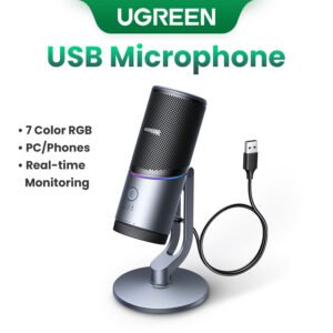 UGREEN 35629 USB RGB Desktop Microphone With Noise Reduction