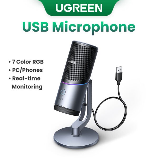 UGREEN 35629 USB RGB Desktop Microphone With Noise Reduction