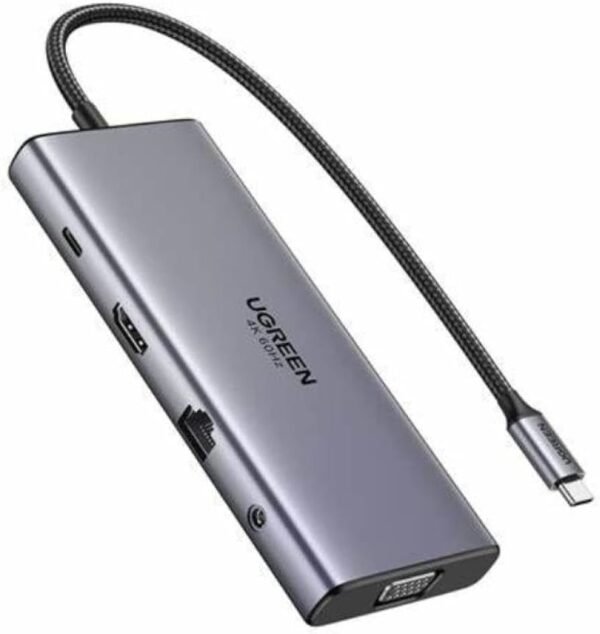 Ugreen 45520 (11in1) USB C TO 2*USB,1*VGA, 1*HDMI,1*RJ45, 1*SD,1*TF,1*3.5mm,1* PD,2*Usb C