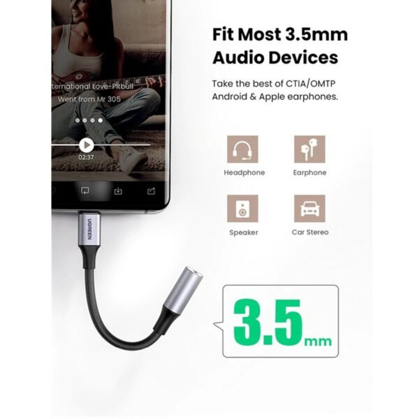 UGreen 80154  USB 2.0 to 3.5mm Audio Adapter Aluminum Alloy 10M