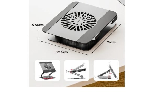 UNITEK  ADJUSTABLE LAPTOP STAND WITH DETACHABLE COOLING FAN 360° OT1098AGY01