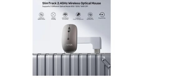 UNITEK SLIMTRACK 2.4GHZ WIRELESS OPTICAL MOUSE  T060AGY01