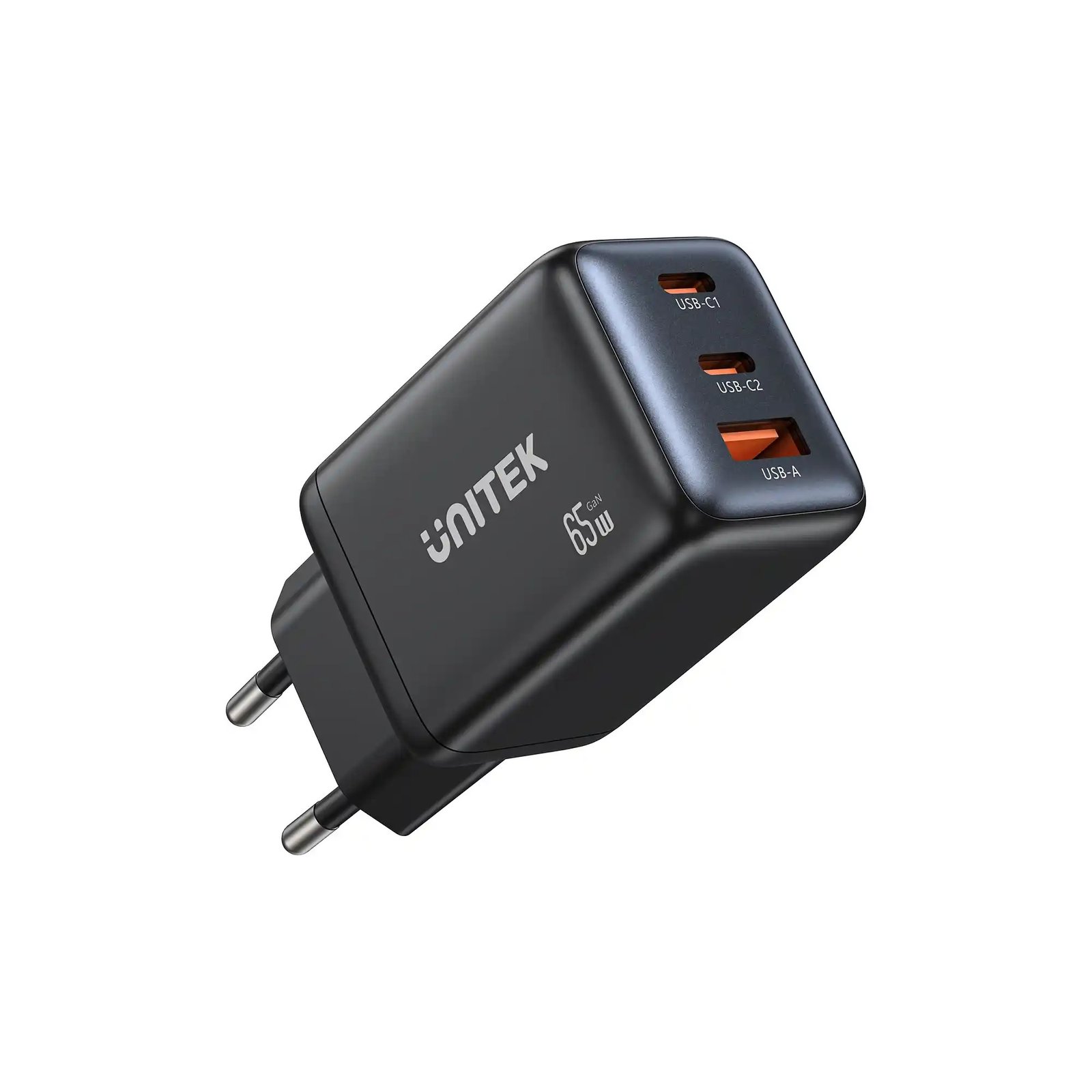 UNITEK Zeno GaN Wall Charger 65W 3Port P1130ABK01-EU