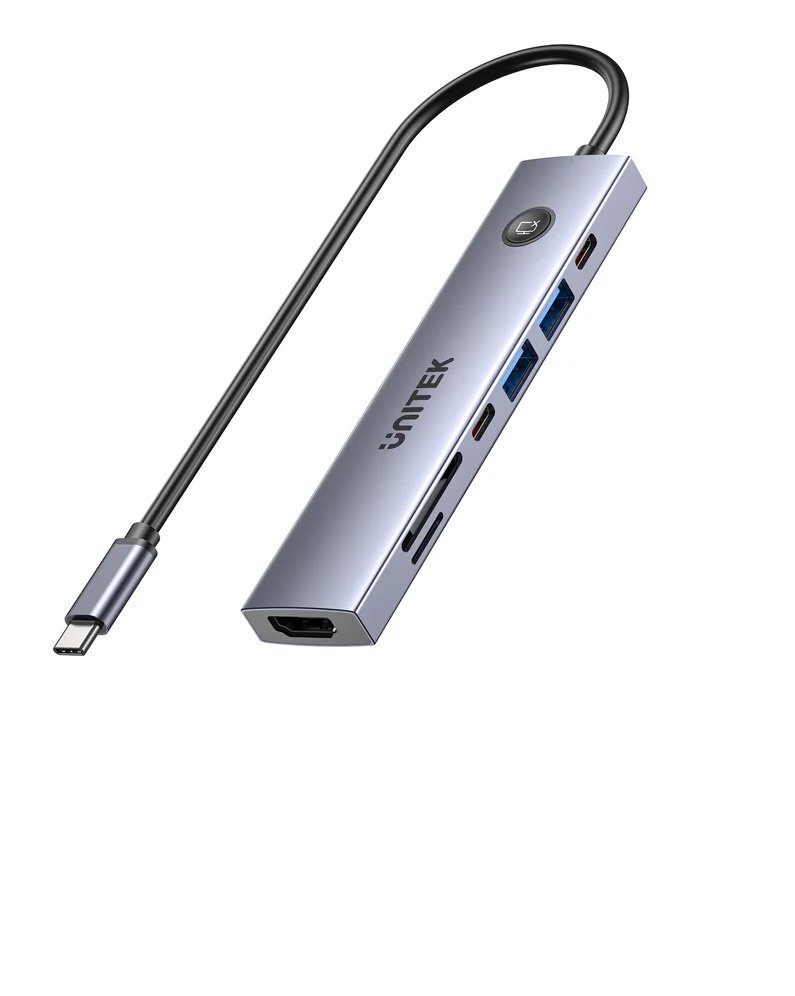 UNITEK Usb-C Hub S7 PRO 7-IN-1 With Screen ON/OFF BUTTON H1124AGY01