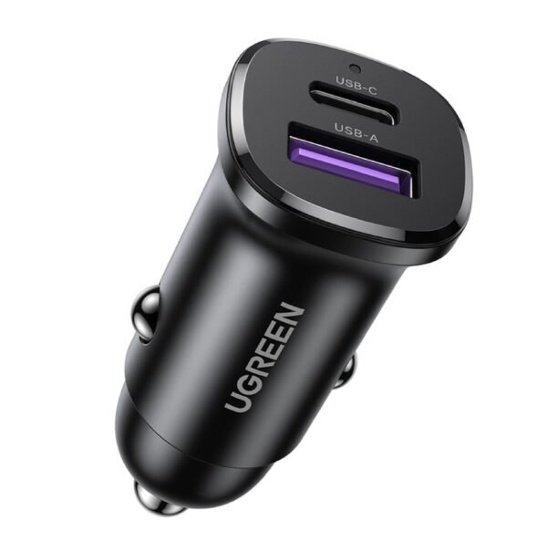 UGreen 45278 Dual Port Fast Car Charger 30W 1xUSB A, 1xUSB C