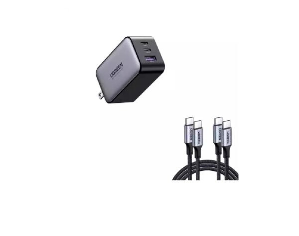 UGREEN Nexode 50653 65W GaN USB C Wall Charger – 3-Port Compact Foldable Fast Charger (50653/CD244)