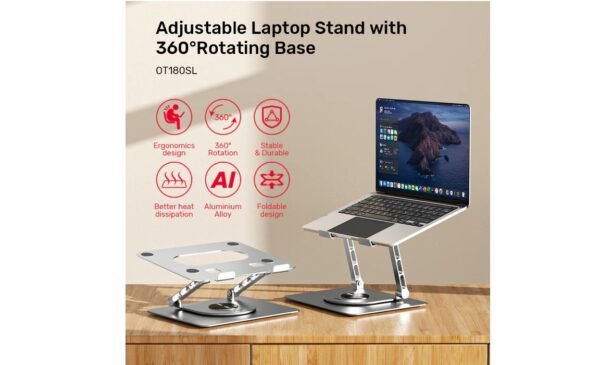 UNITEK  ADJUSTABLE LAPTOP STAND WITH 360° ROTATING BASE OT180SL01