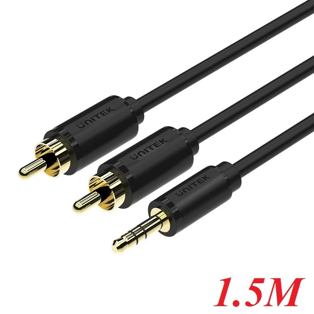 UNITEK 3.5MM MALE TO 2RCA MALE AUDIO CABLE 1.5M C9021BK