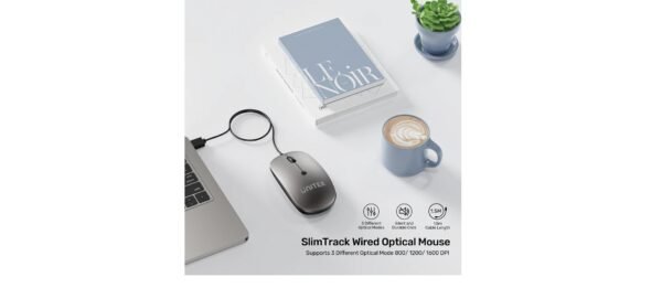 UNITEK  SLIMTRACK WIRED OPTICAL MOUSE T060BGY01