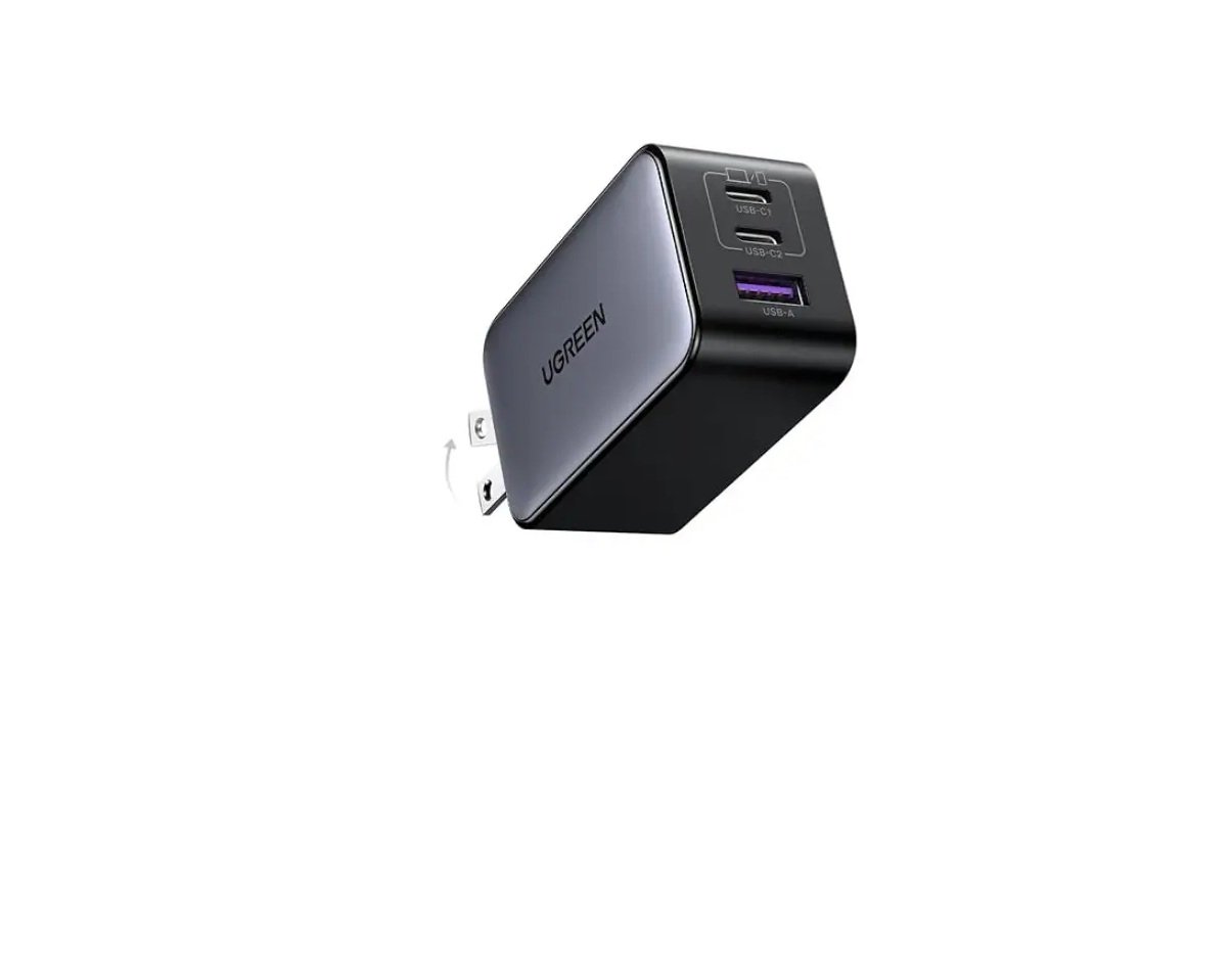 UGREEN Nexode 50653 65W GaN USB C Wall Charger – 3-Port Compact Foldable Fast Charger (50653/CD244)