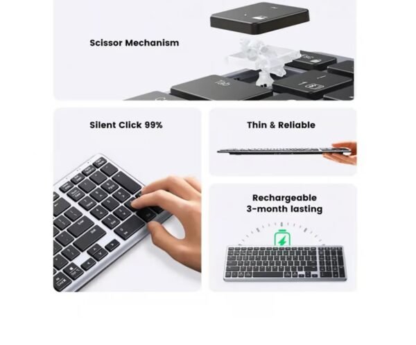 UGREEN 15258 Ultra Slim Wireless Keyboard Bluetooth