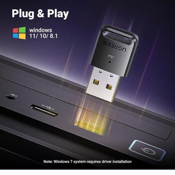 UGREEN 35058 USB Bluetooth 5.4 Adapter for PC, Plug & Play for Windows 11/10/8.1