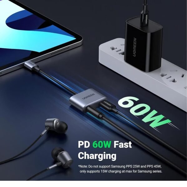 UGREEN 60164 USB-C TO 3.5MM AUDIO WITH PD ADAPTER