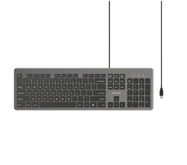 UNITEK SlimTap Ultra Light Wired Keyboard with 104 keys T052AGY01-US