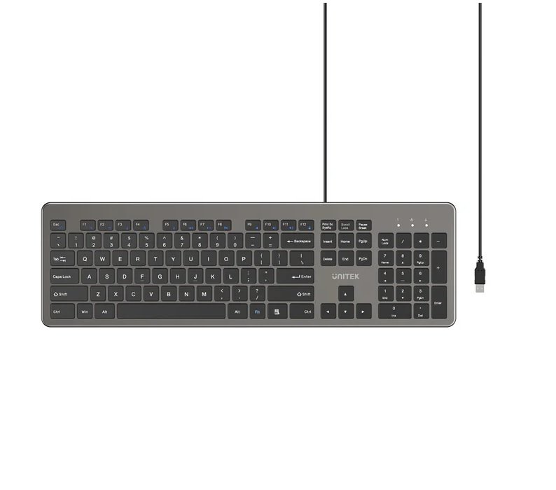 UNITEK SlimTap Ultra Light Wired Keyboard with 104 keys T052AGY01-US